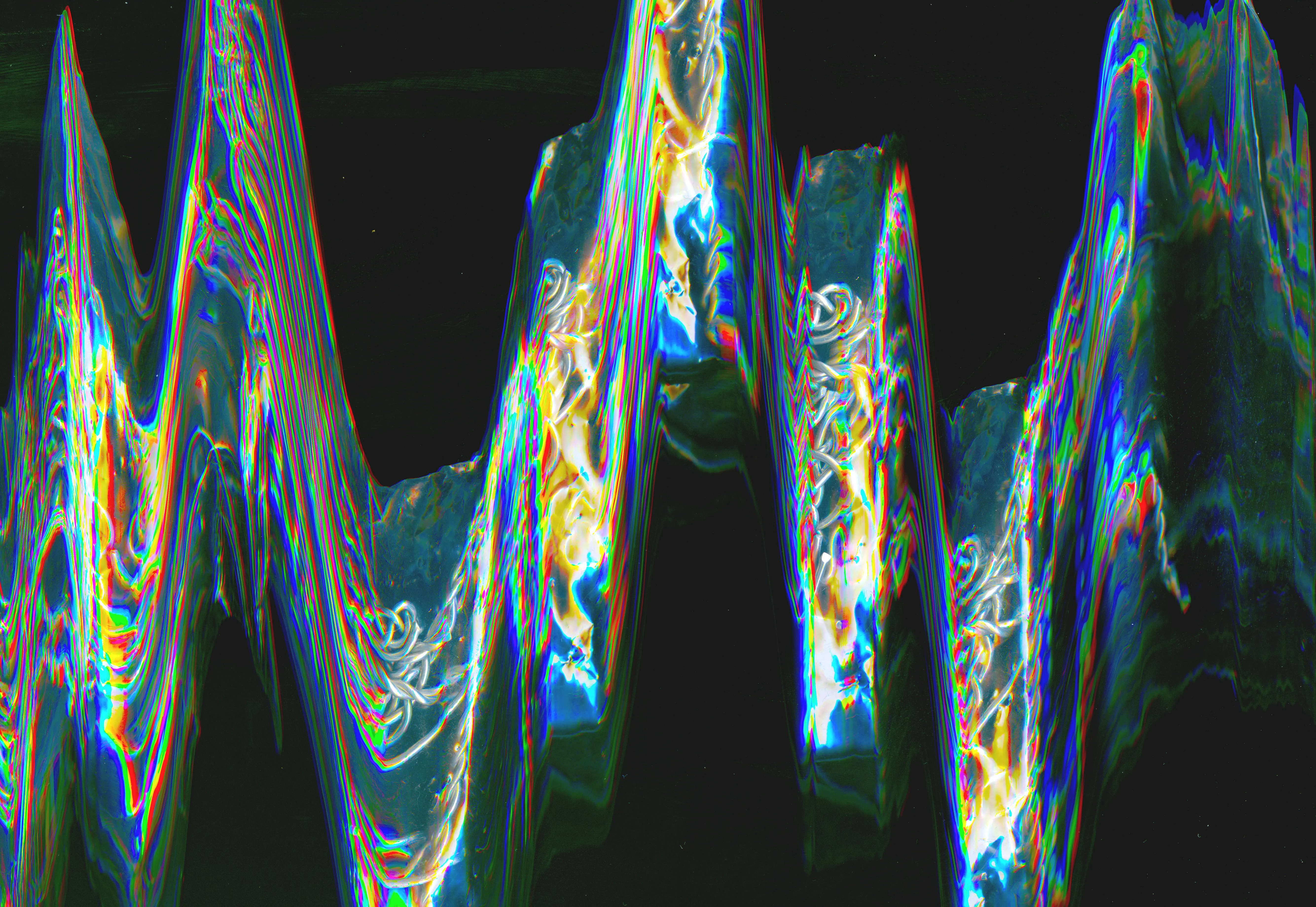 Scanography piece from the Bent Wires series by Luke Tava Rodriguez