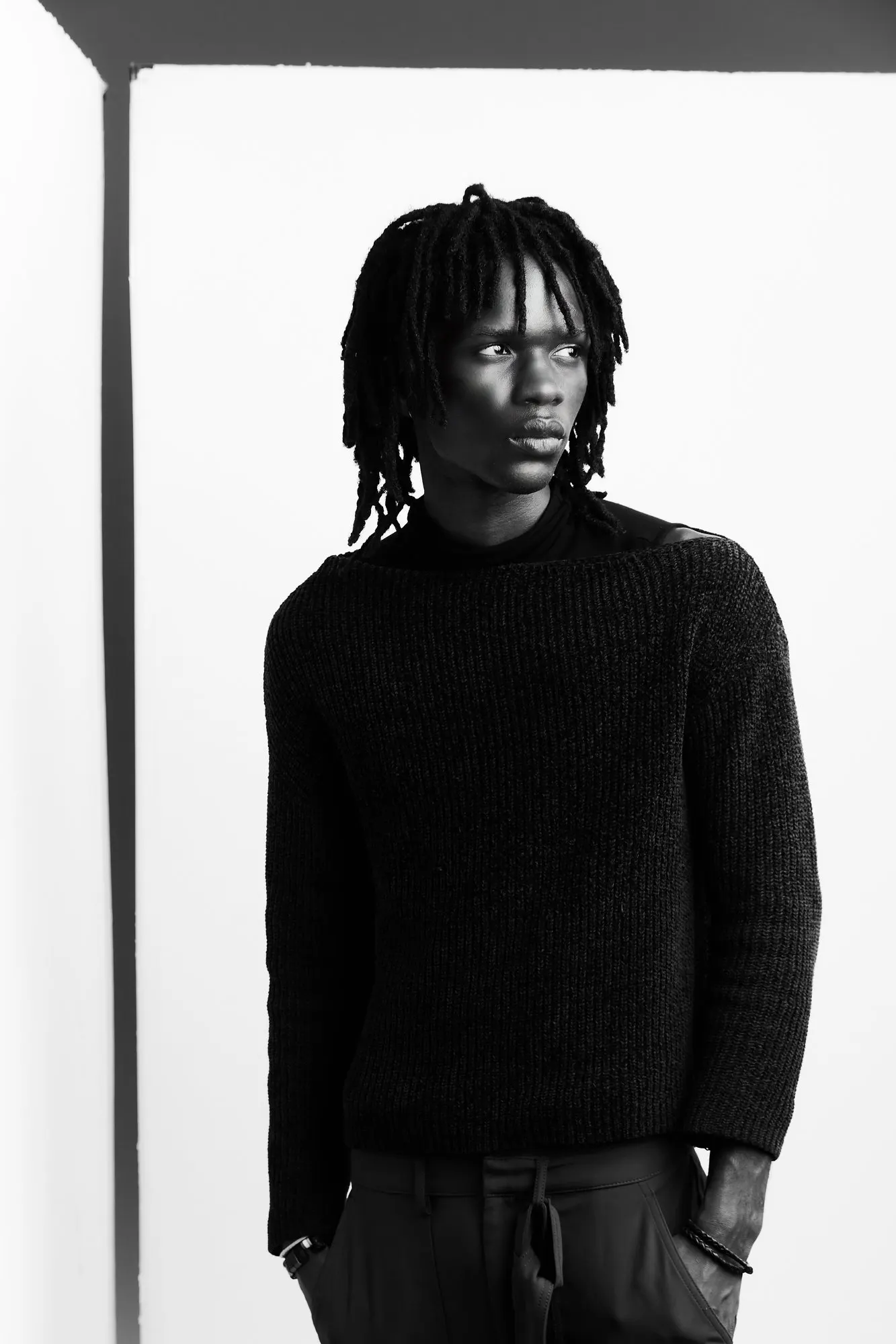 Black and white portrait photograph by Luke Tava Rodriguez