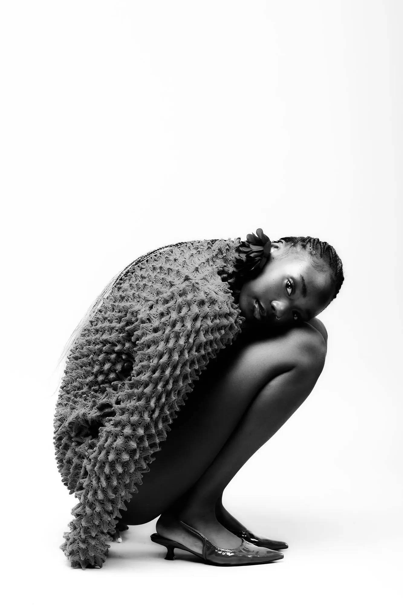 Black and white portrait photograph by Luke Tava Rodriguez