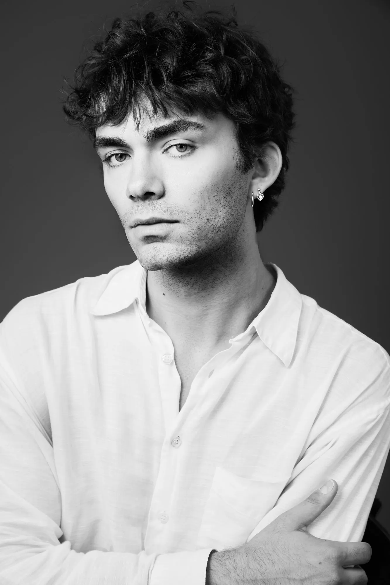 Black and white portrait photograph by Luke Tava Rodriguez