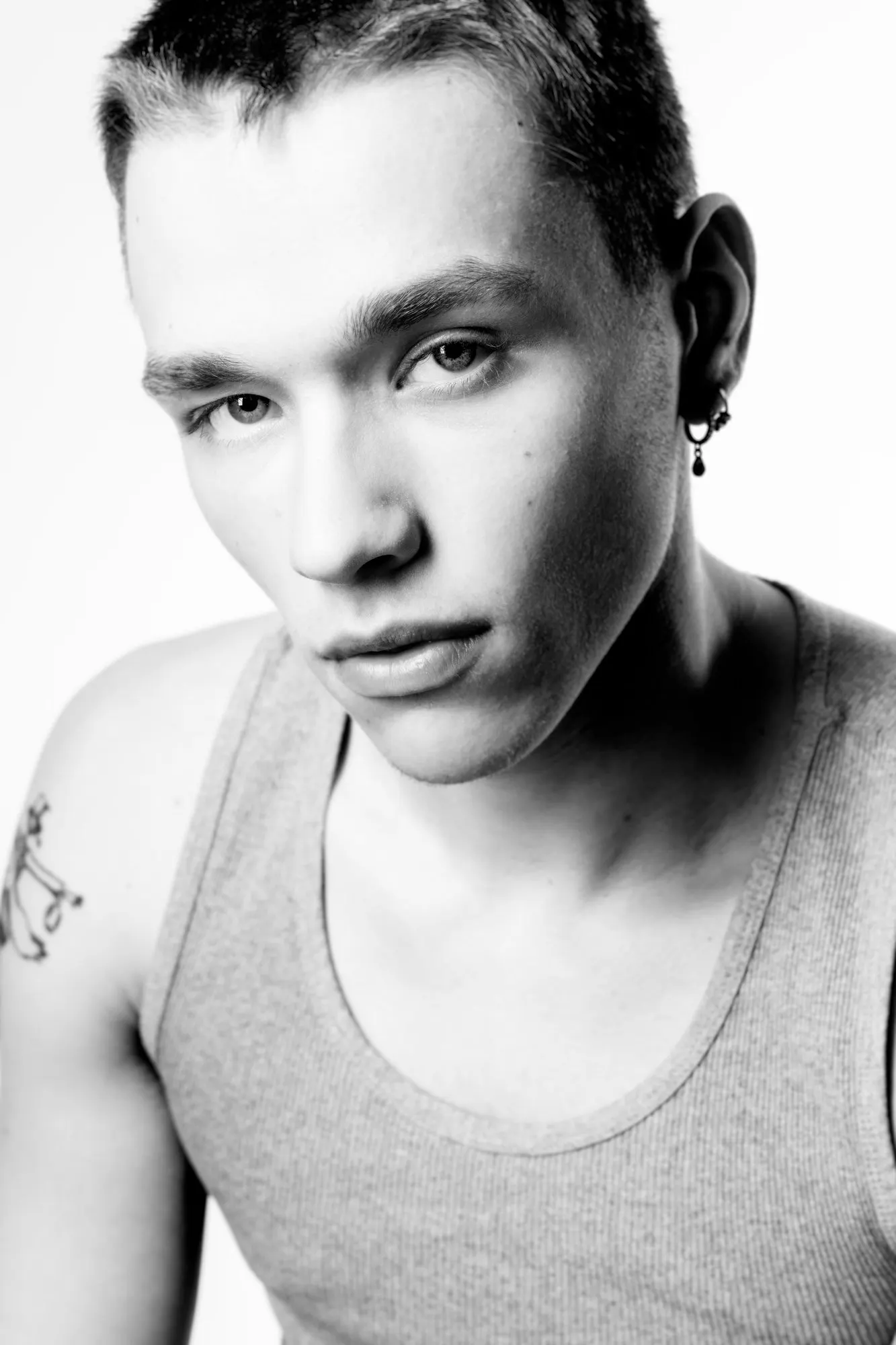 Black and white portrait photograph by Luke Tava Rodriguez