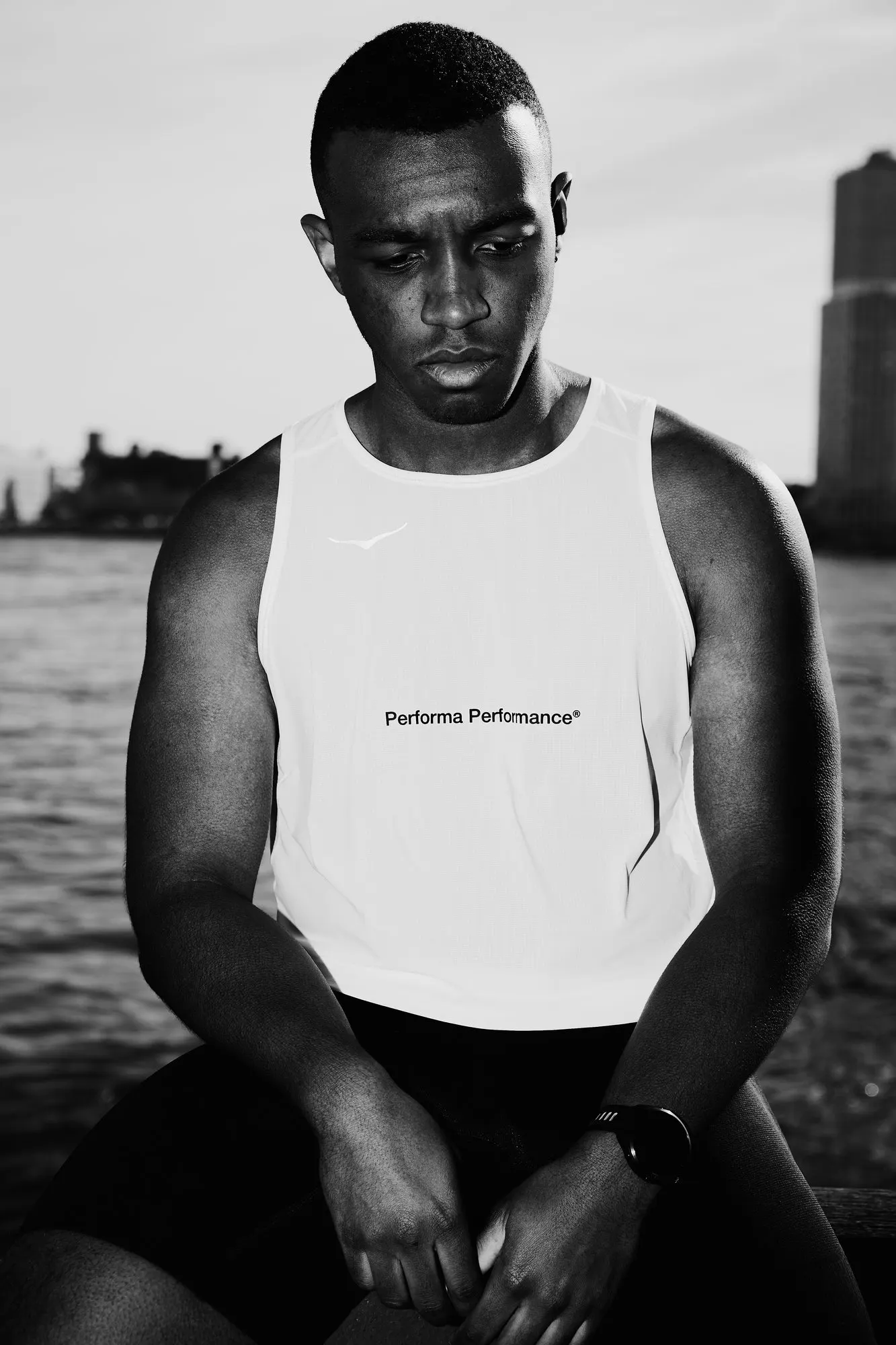 Black and white portrait photograph by Luke Tava Rodriguez