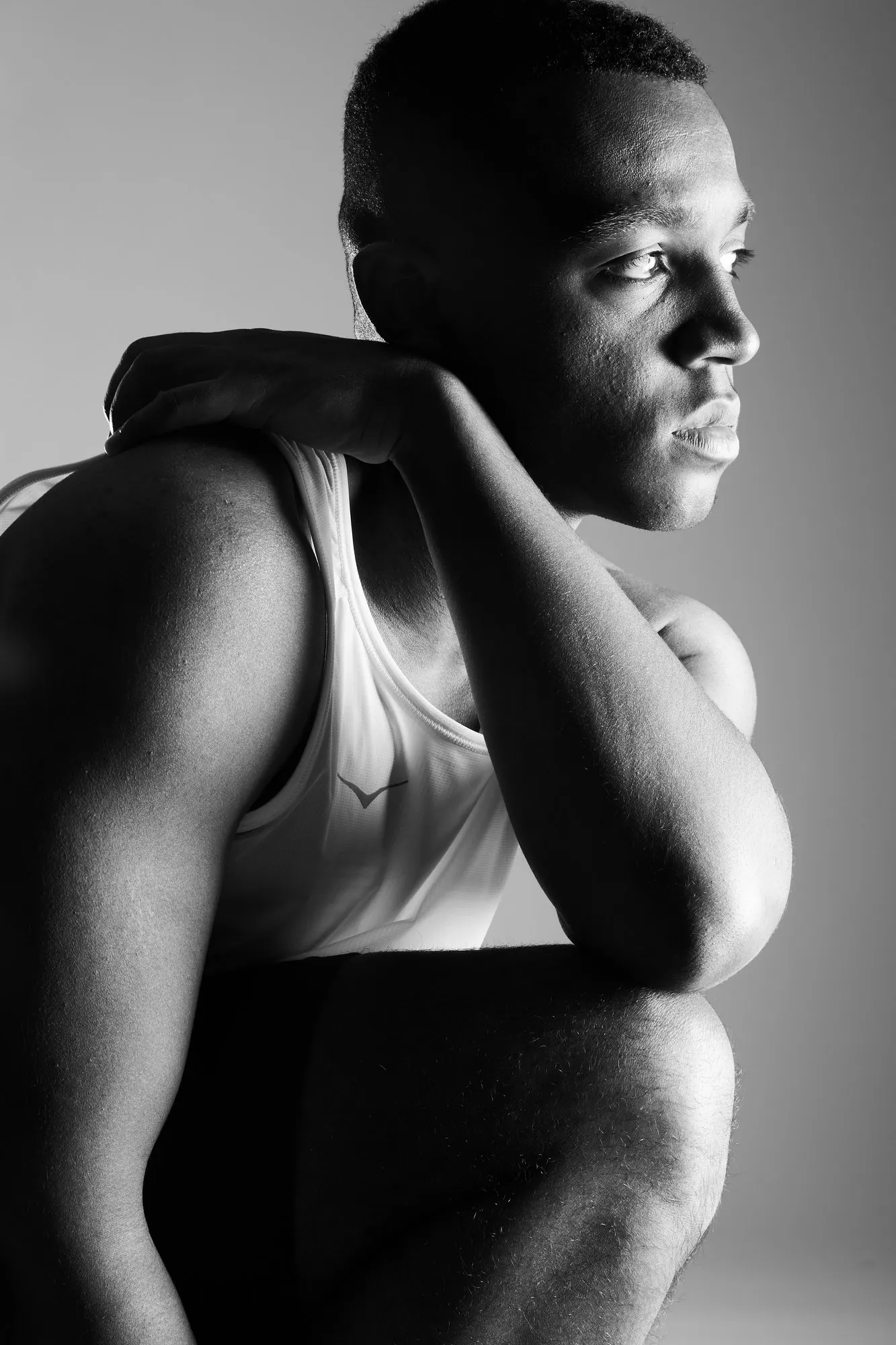 Black and white portrait photograph by Luke Tava Rodriguez